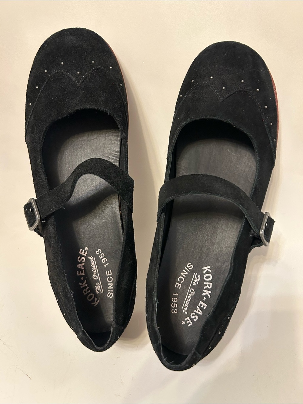 Kork-Ease Black Suede Mary Jane Loafers with Stud Detail - Picture 11 of 16